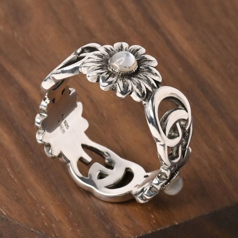 【研磨済】GUCCI ダブルG マザー・オブ・パール リング 14.5号 美品