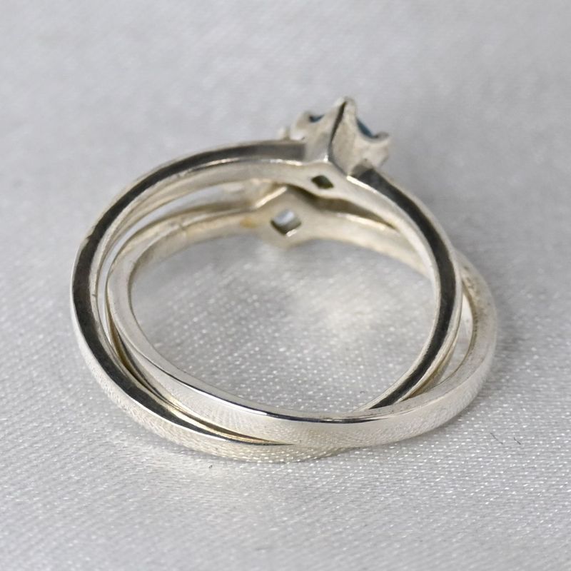 【研磨済】美品 4℃ ヨンドシー 2連 リング 指輪 シルバー925 7号