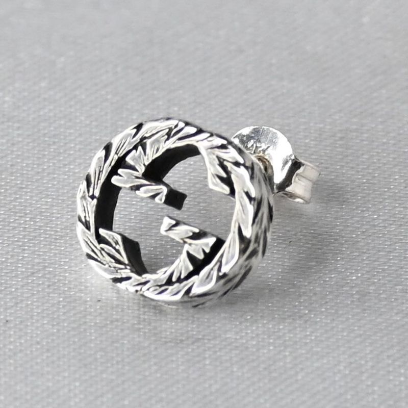 研磨済 GUCCI グッチ インターロッキングG アラベスク ピアス(片耳用) 925