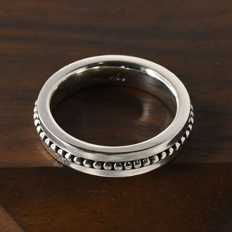 【新品仕上げ】agete リング 指輪 9号 silver アガット ミル打ち