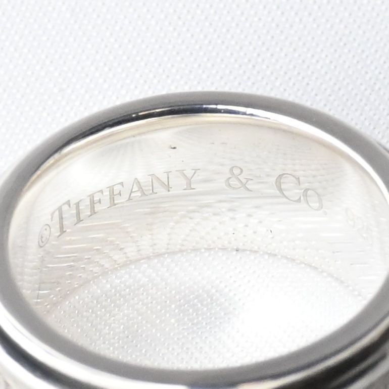 【研磨済】TIFFANY＆Co. ナロー チタン リング 9.5号 シルバー925 ティファニー 指輪