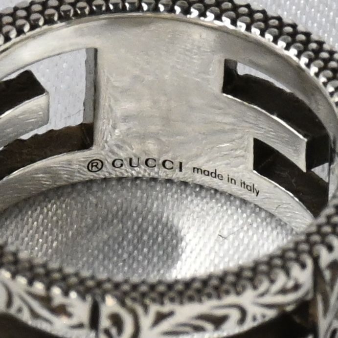 【研磨済】美品 GUCCI アラベスク スクエアG リング サイズ15 Ag925 指輪 グッチ