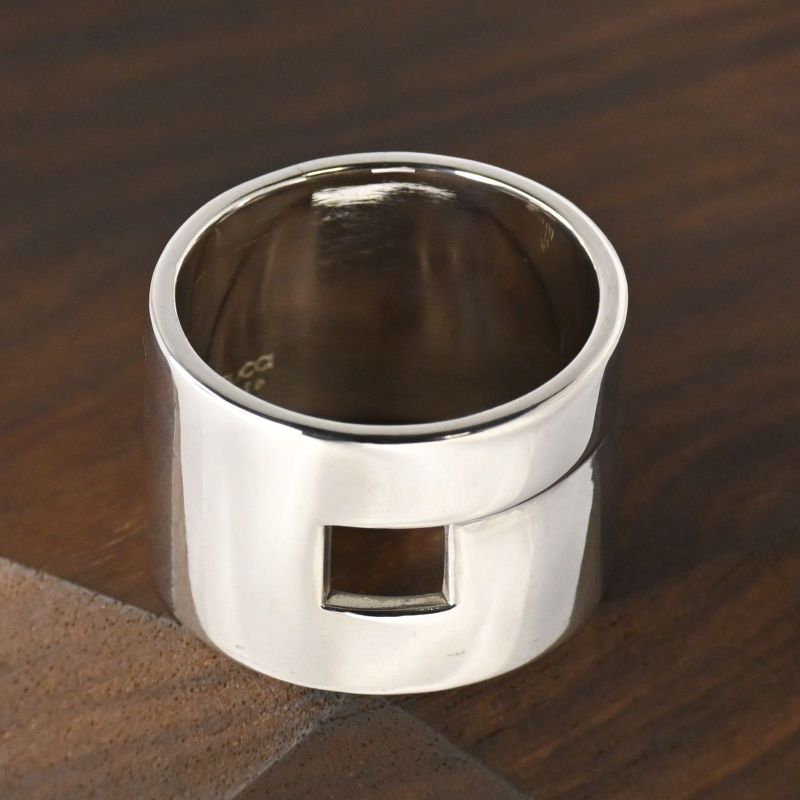 【研磨済】美品 90’s オールドグッチ GUCCI HEAVY BAND G RING リング 指輪 22号 Ag925
