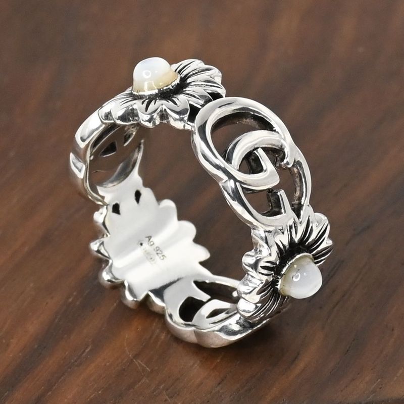 【新品仕上げ】美品 GUCCI ダブルG マザー・オブ・パール リング サイズ13