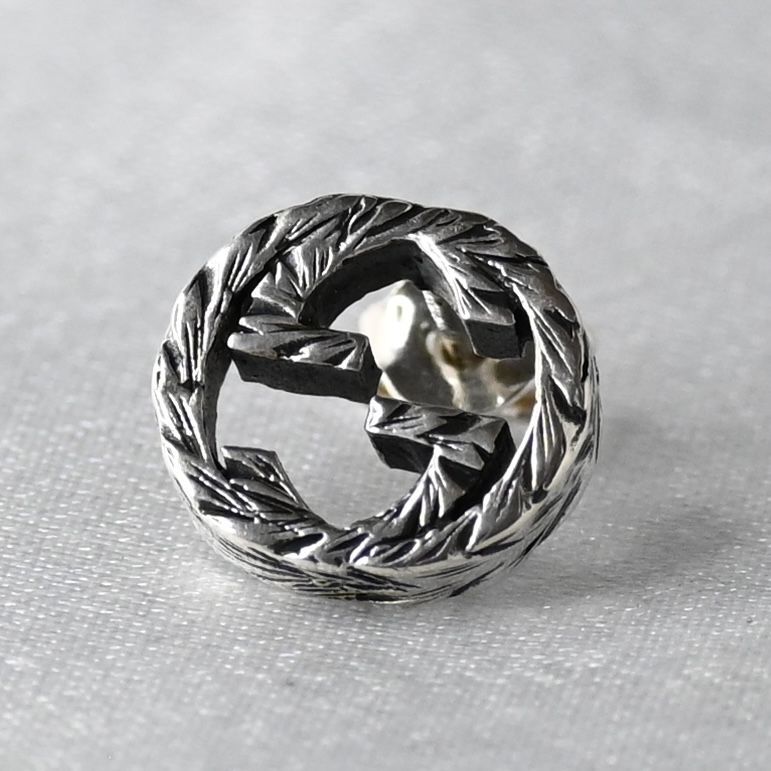 研磨済 GUCCI グッチ インターロッキングG アラベスク ピアス(片耳用) 925