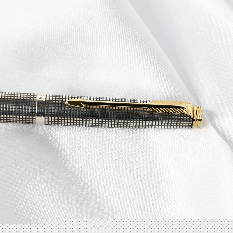 【研磨済】 PARKER 万年筆 スターリングシルバー 14k シズレ XF