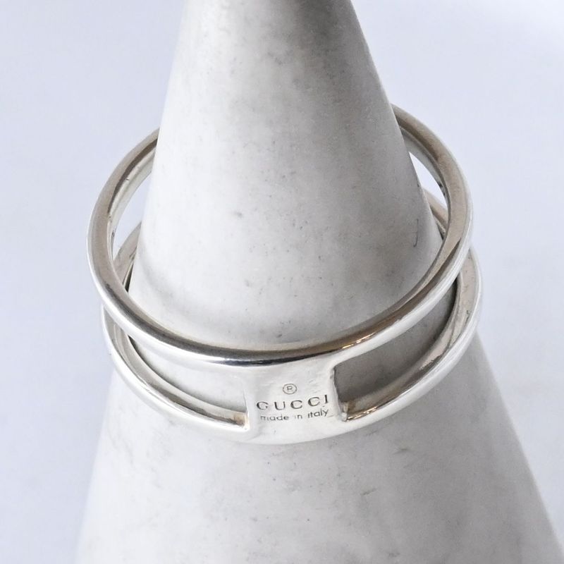 【研磨済】 GUCCI インターロッキング リング スリム 11号 指輪 Ag925
