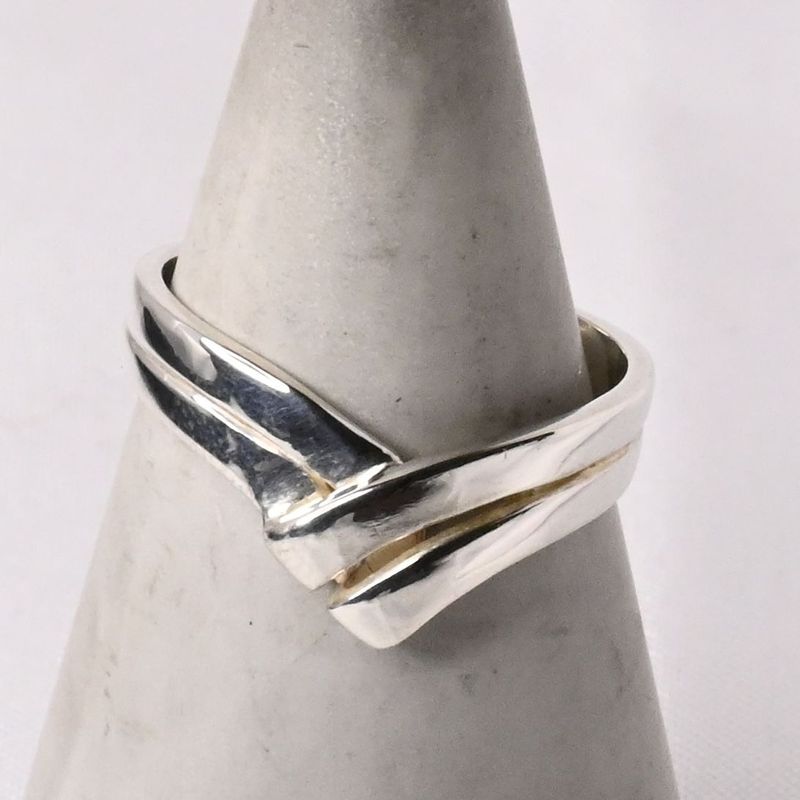 【研磨済】4℃ ストーン シルバー リング 13号 925 美品 ヨンドシー 指輪