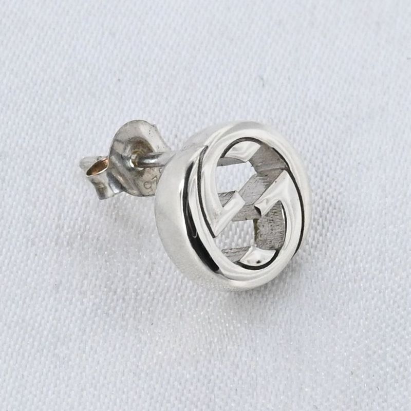 【研磨済】GUCCI グッチ インターロッキングG ピアス 片耳用 Ag925