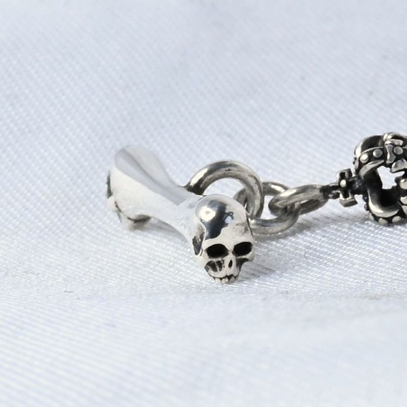 【研磨済】JUSTIN DAVIS SKULL DIVINE ブレスレット Sサイズ SBJ126 ジャスティンデイビス シルバー925