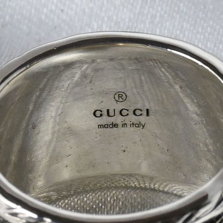 【研磨済】GUCCI アラベスク キャットヘッド リング イエローストーン サイズ16