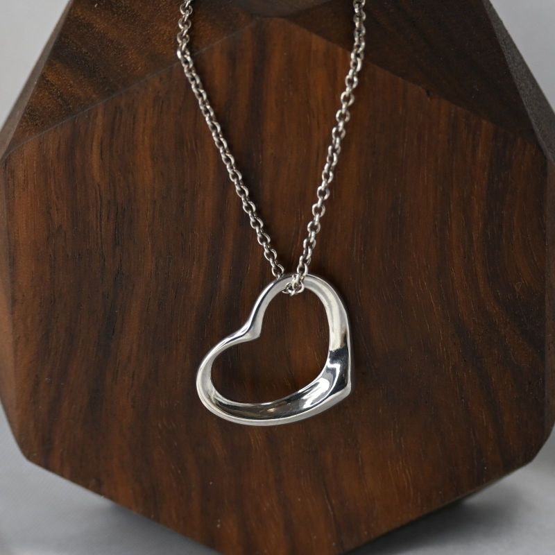 【新品仕上げ】TIFFANY&Co. オープンハート ネックレス 40cmチェーン ティファニー ペレッティ シルバー925  Open Heart