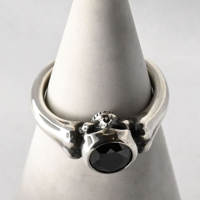 【研磨済】JUSTIN DAVIS SECRET SKULL RING ブラック SRJ460B 7号 シルバー925 リング 指輪 スカル JxU