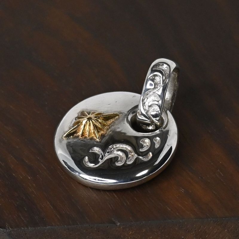 【研磨済】SAAD ペンダントトップ 18K シルバー925 太陽神 唐草 ネックレスチャーム