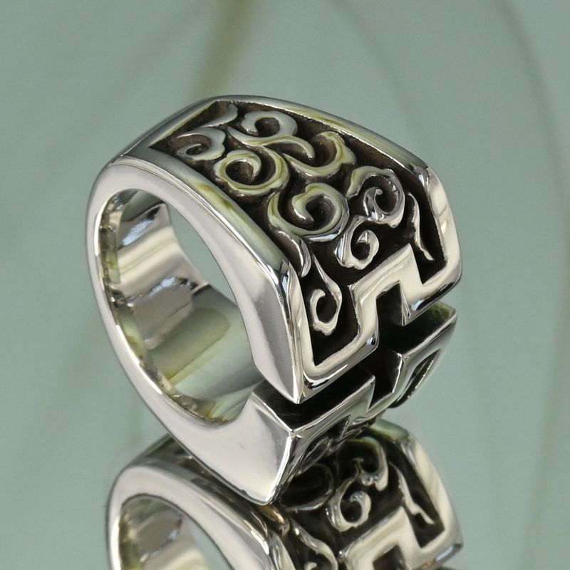 【研磨済】 JUSTIN DAVIS カットクロス リング SRJ117 7.5号 ジャスティンデイビス 指輪