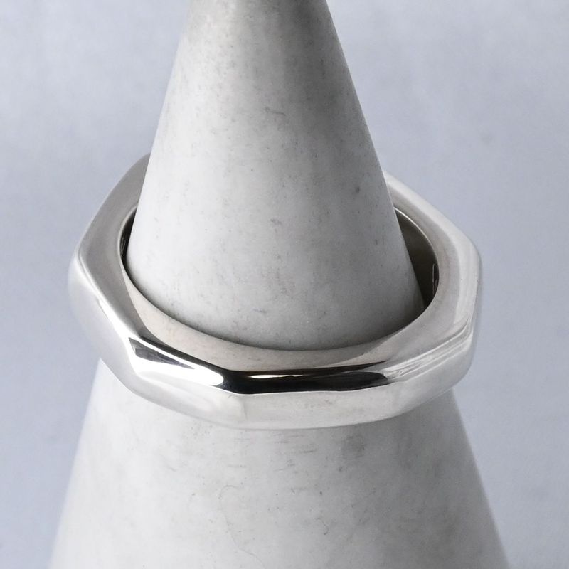 【新品仕上げ】美品 90’s オールドグッチ GUCCI オクタゴン ナット リング 指輪 12.5号 Ag925