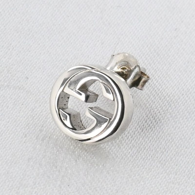 【研磨済】GUCCI グッチ インターロッキングG ピアス 片耳用 Ag925