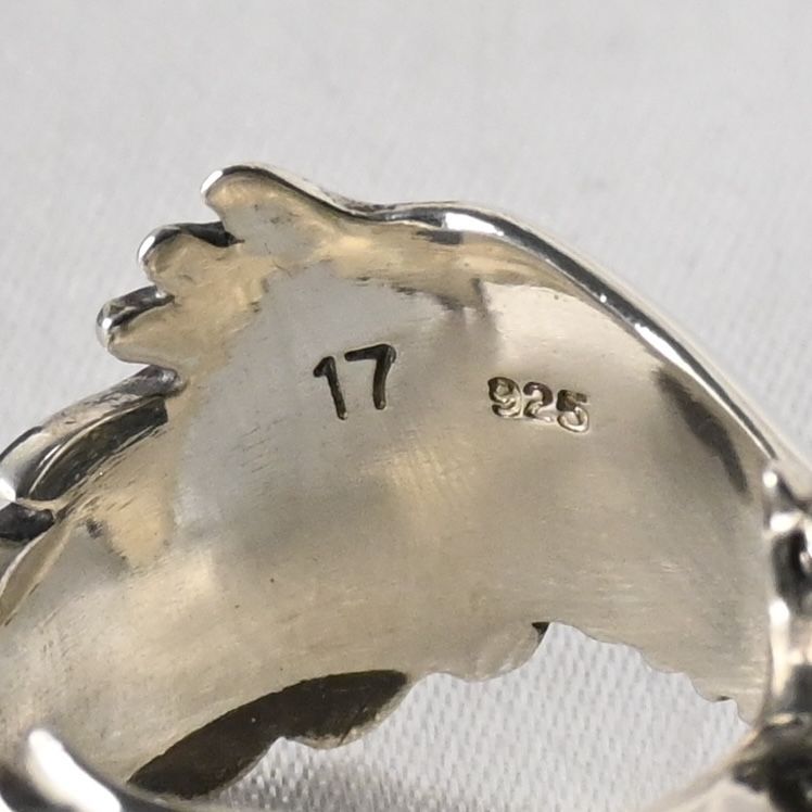 【研磨済】SAAD イーグル ターコイズ リング 17号 シルバー925 サード