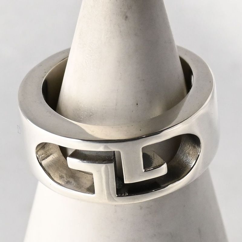 【新品仕上げ】美品 GUCCI ダブルG シルバー リング 指輪 SV925 Ag925 グッチ 8号