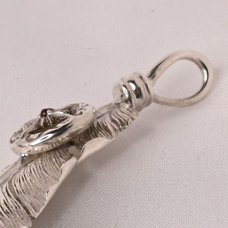 【研磨済】SAAD フェザー ホイール トップ シルバー925 太陽神 唐草 ネックレスチャーム