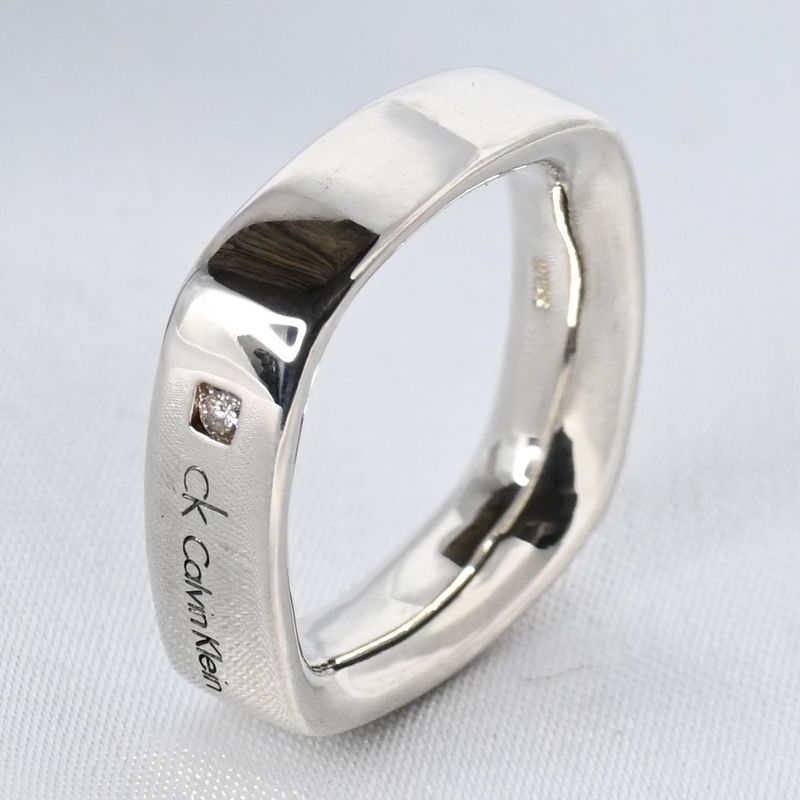 【新品仕上げ】Calvin Klein スクエア リング 指輪 10号 silver925 カルバン・クライン