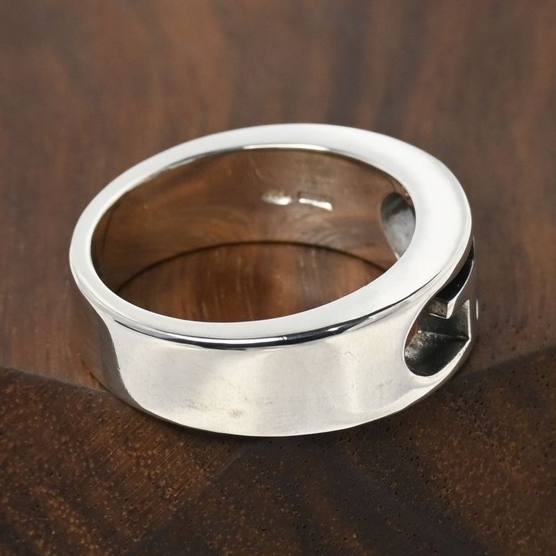 【新品仕上げ】美品 GUCCI ダブルGシルバー リング 指輪 SV925 Ag925 グッチ 16.5号