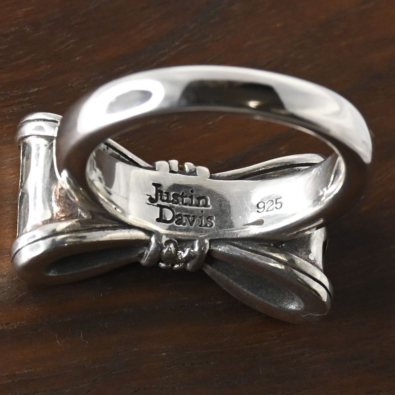 【研磨済】 JUSTIN DAVIS PROMISE リング 12号 リボン SRJ328 ジャスティンデイビス 指輪