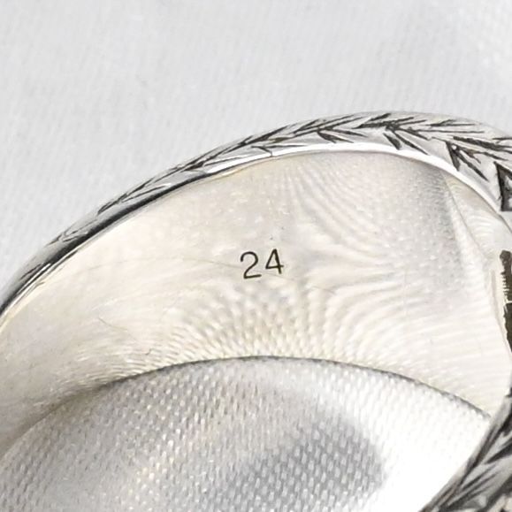 【研磨済】美品 GUCCI インターロッキングG アラベスク ワイド リング サイズ24 グッチ