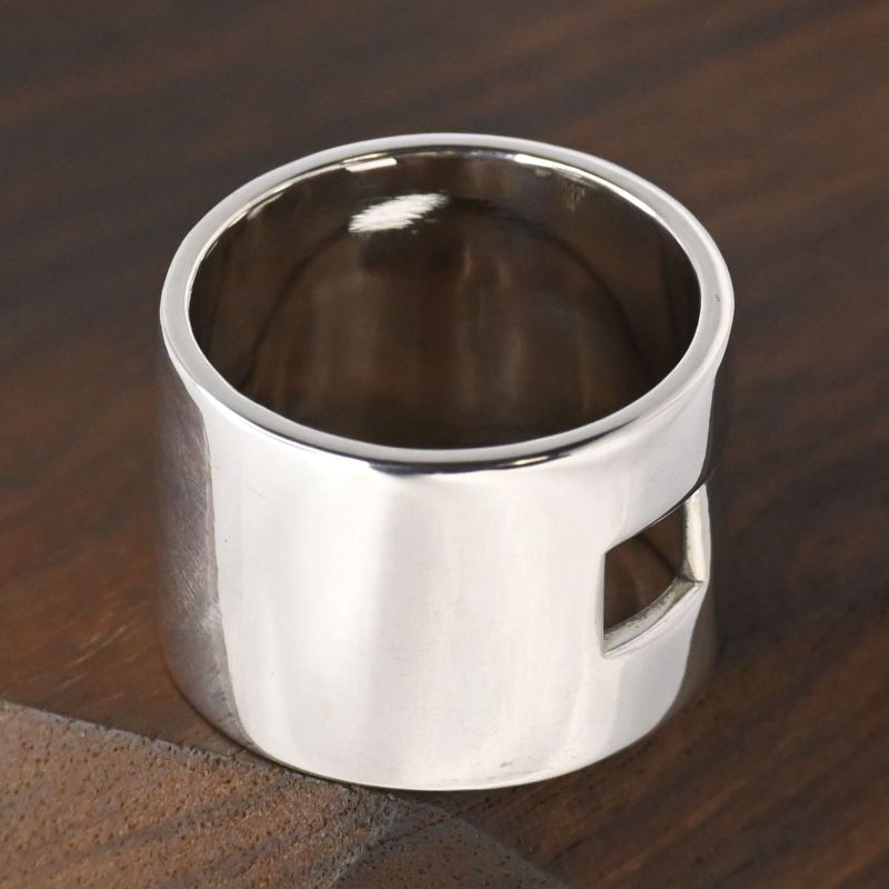 【研磨済】美品 90’s オールドグッチ GUCCI HEAVY BAND G RING リング 指輪 22号 Ag925