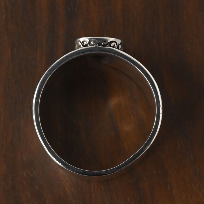 【研磨済】SAAD ホースシュー リング 18~19号 シルバー925 太陽神 唐草