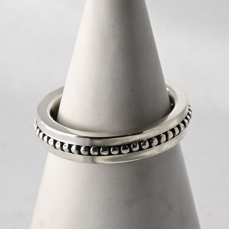 【新品仕上げ】agete リング 指輪 9号 silver アガット ミル打ち