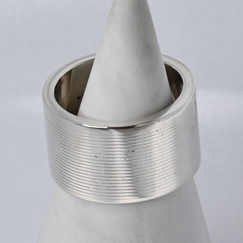 【研磨済】 GUCCI ロゴ ワイド リング SV925 シルバー 13号 指輪 グッチ