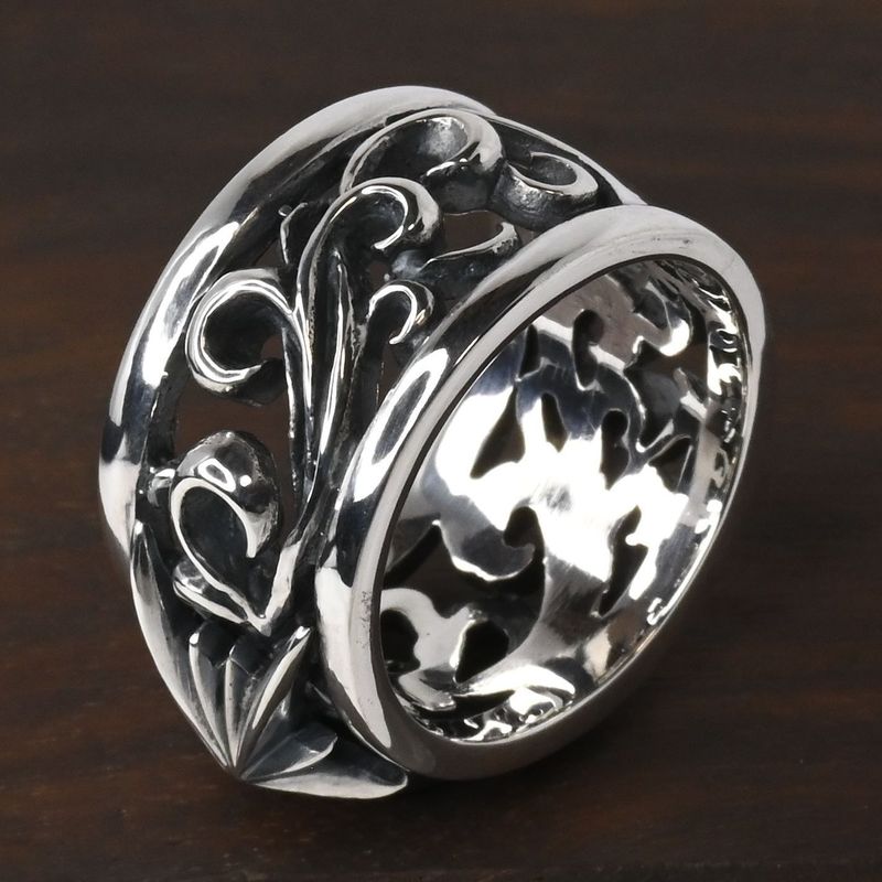 【研磨済】SAAD リング 太陽神 唐草 14.5号 シルバー925 指輪