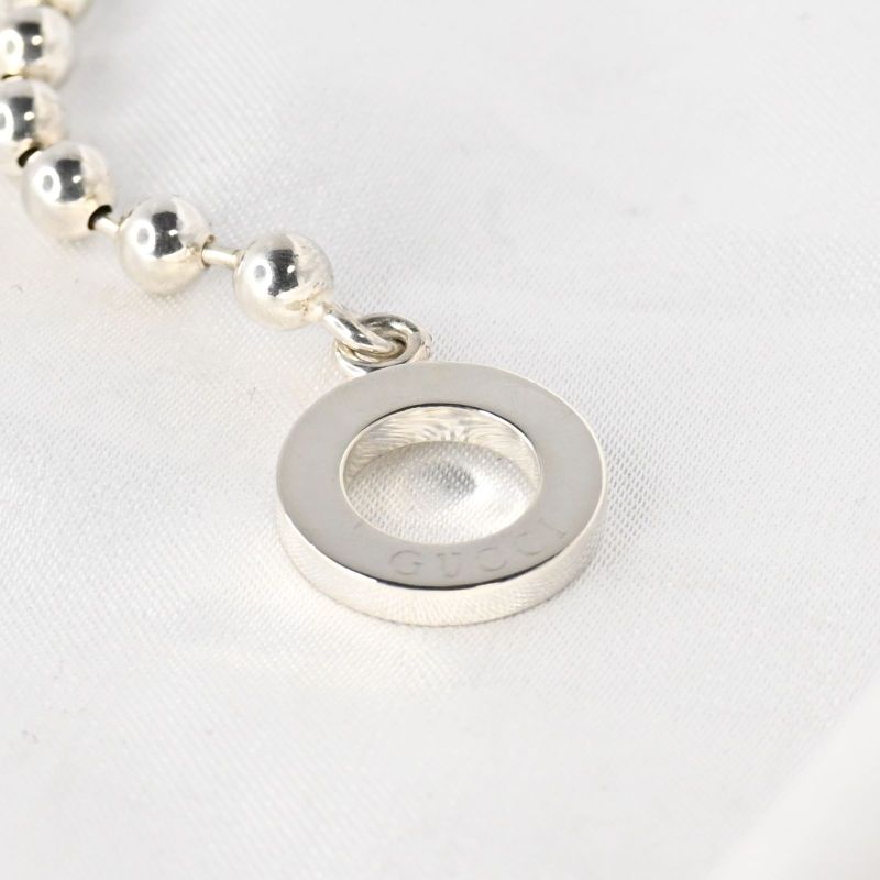 【研磨済】GUCCI グッチ ボールチェーン ブレスレット 17cm シルバー925 Ag925