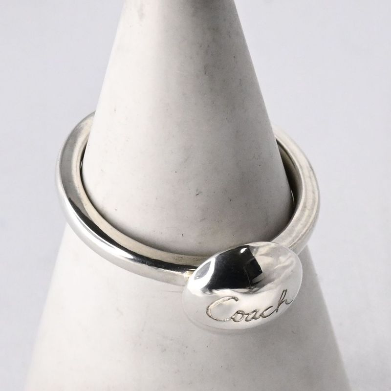【研磨済】美品 COACH 3連 リング シルバー925 14号 コーチ 指輪