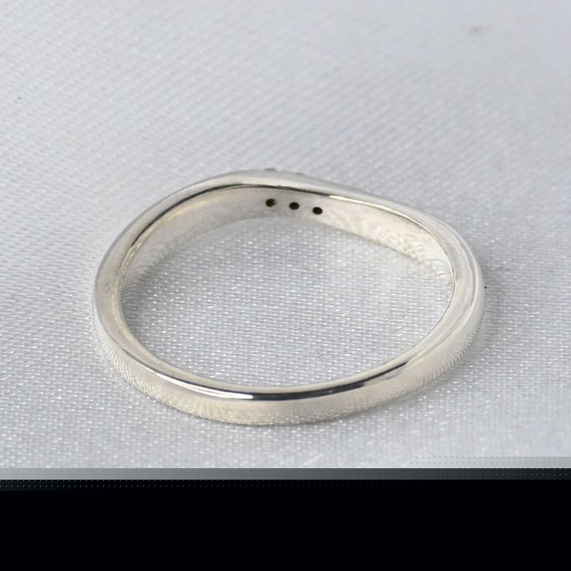 美品 4℃ ヨンドシー 3連ストーン リング 指輪 シルバー925 12号