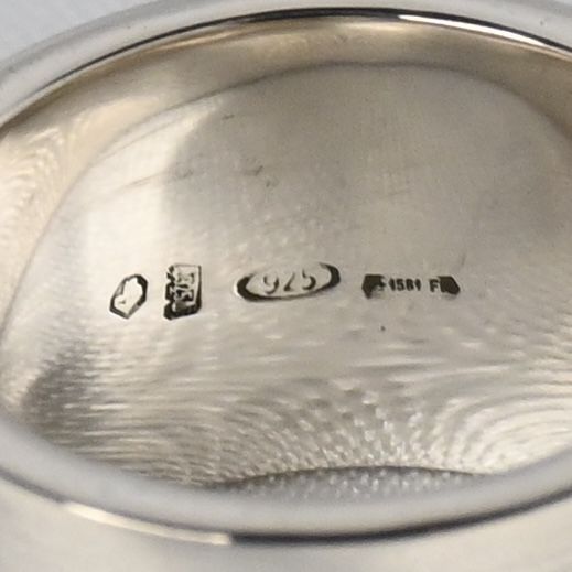 【研磨済】 GUCCI ロゴ ワイド リング SV925 シルバー 13号 指輪 グッチ