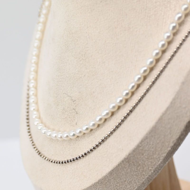 【研磨済】4℃ パール ネックレス シルバー925 チェーン 39cm ヨンドシー