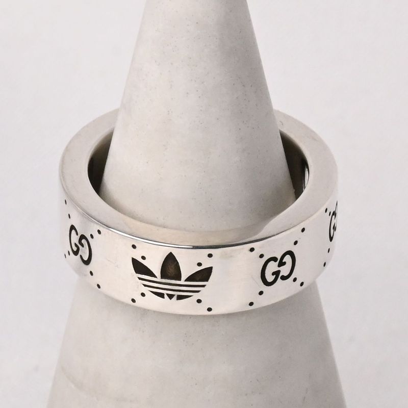 【研磨済】 GUCCI × Adidas シルバー リング 8.5号 Ag925 指輪 グッチ アディダス