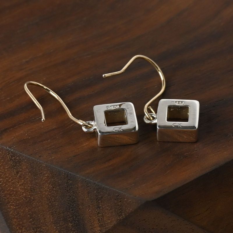 【新品仕上げ】Calvin Klein スクエア ピアス 両耳用 ペア silver925 カルバン・クライン