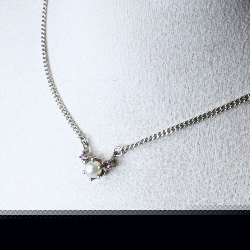 【研磨済】4℃ パール ネックレス シルバー925 チェーン43cm ヨンドシー