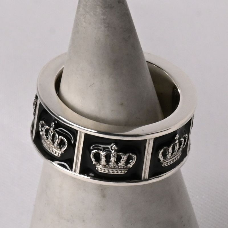 【研磨済】 JUSTIN DAVIS PRIDE&JOY/CROWN リング 9号 ブラック SRJ272 ジャスティンデイビス 指輪 クラウン 王冠 シルバー925