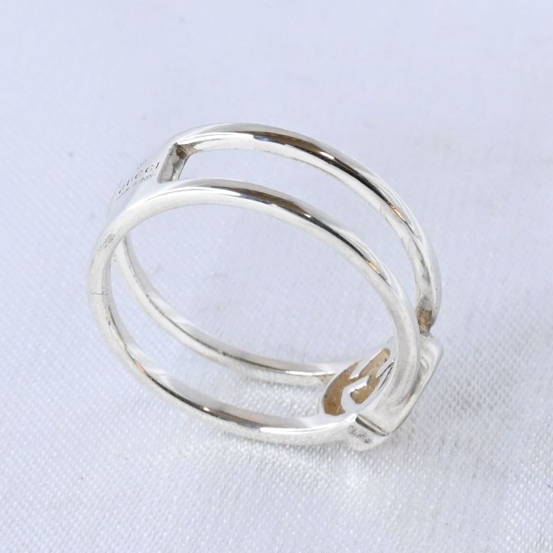 【研磨済】 GUCCI インターロッキング リング スリム 11号 指輪 Ag925