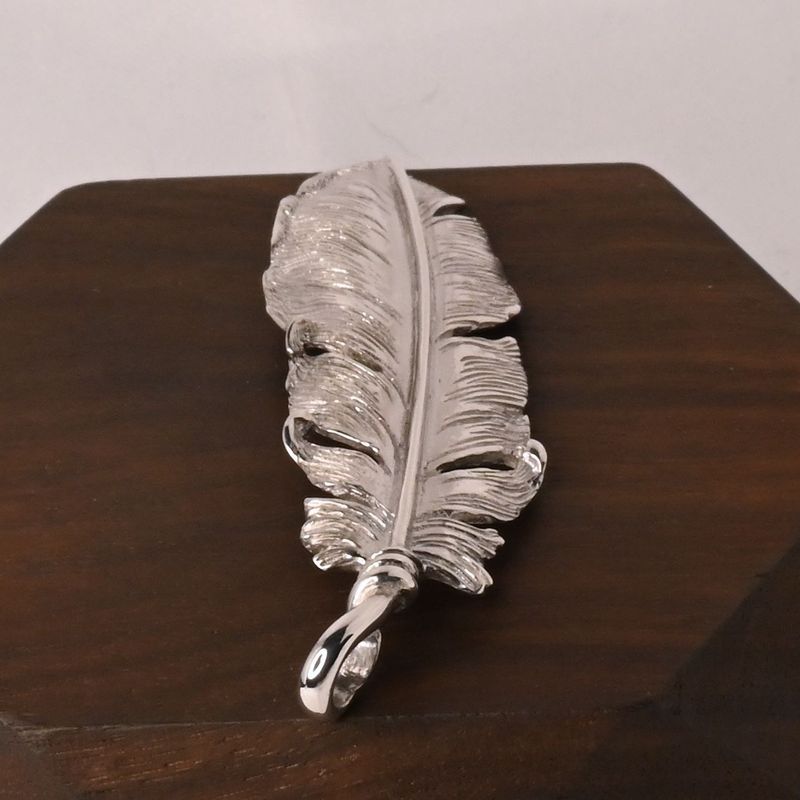 【研磨済】SAAD フェザー トップ 左向き シルバー925 ネックレスチャーム