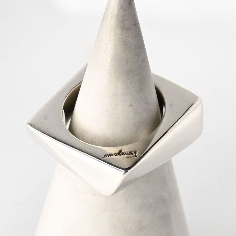 【研磨済】Salvatore Ferragamo スクエア リング シルバー925 11号 サルヴァトーレフェラガモ