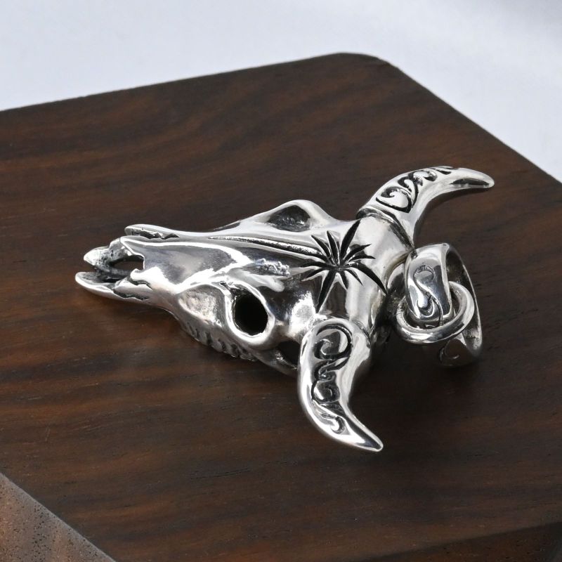 【研磨済】SAAD バッファロー シルバー925 ペンダントトップ ネックレスチャーム