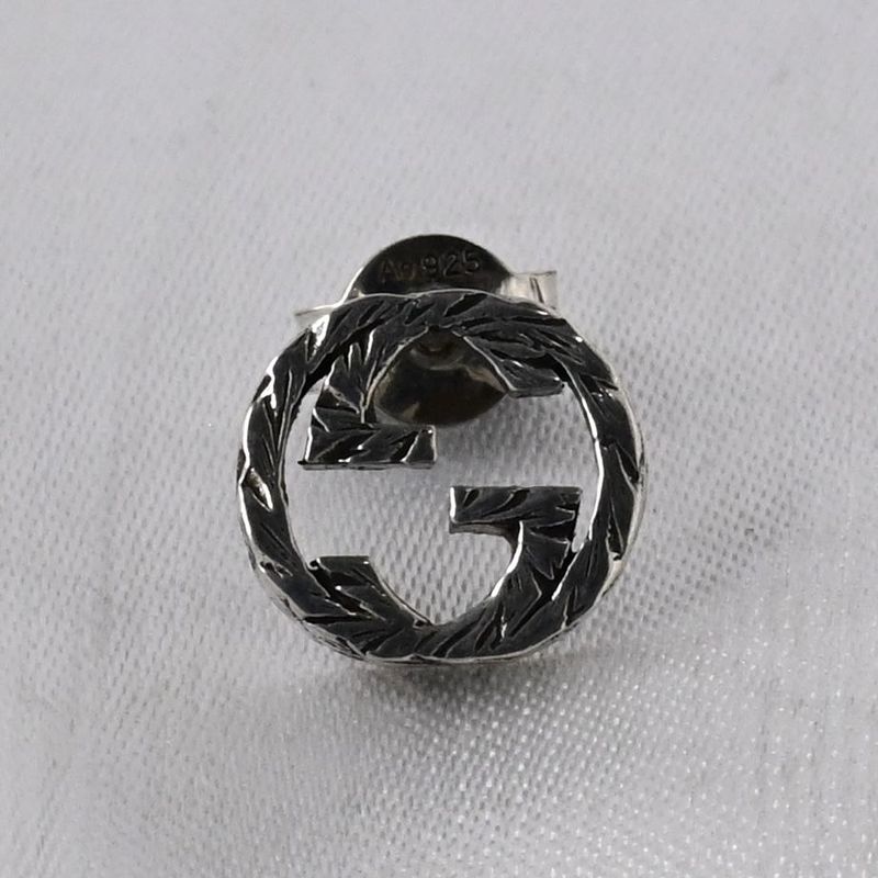 【研磨済】 GUCCI インターロッキングG アラベスク ピアス 片耳用 Ag925 グッチ