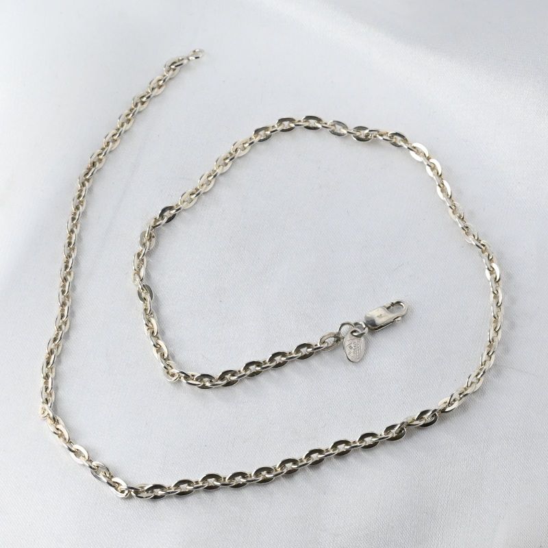 【研磨済】SAAD シルバー925 チェーン ネックレス 長さ45cm 幅3.5mm