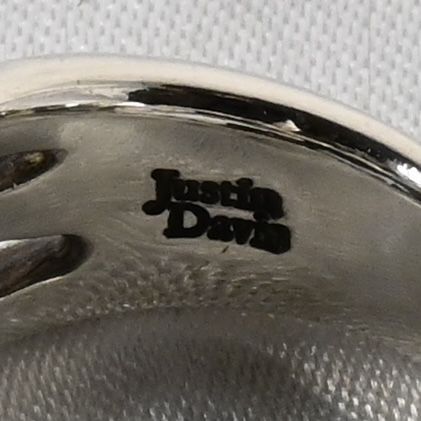 【研磨済】JUSTIN DAVIS SECRED ROSE B RING SRJ460B 9号 シルバー925 ローズ リング 指輪