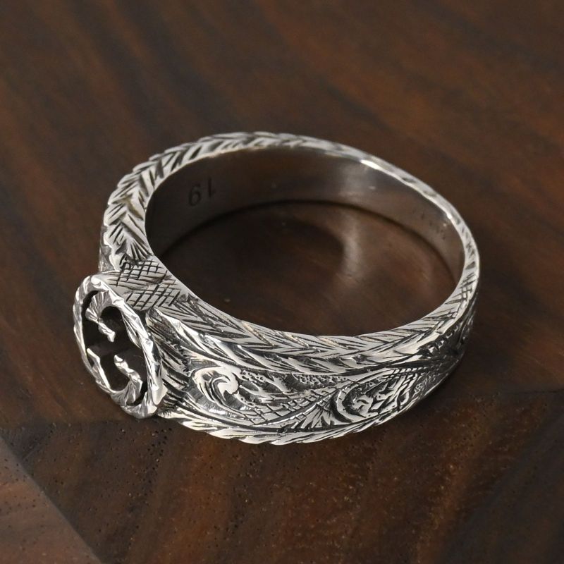 【研磨済】美品 GUCCI インターロッキングG アラベスク リング サイズ19